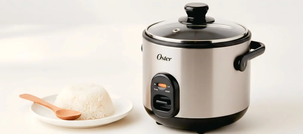 arrocera Oster de 1 litro con arroz servido