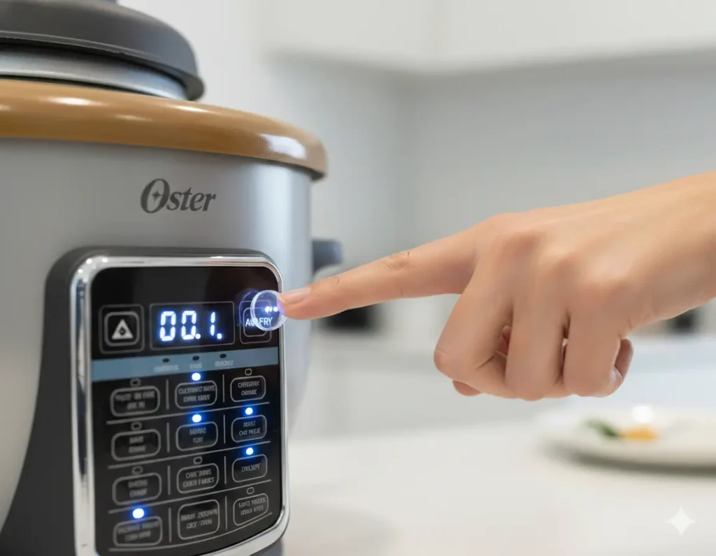 Panel de control intuitivo y fácil de usar de la arrocera Oster.